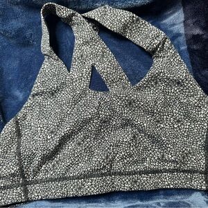 lululemon athletica Black & White Floral-Print Sports Bra